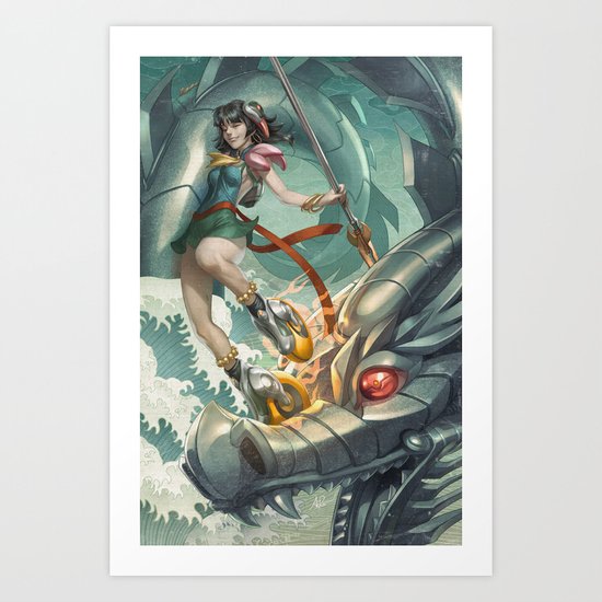 Nazha vs Sea Dragon Art Print