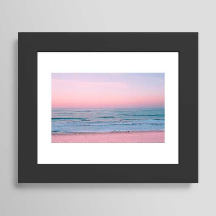 Gorgeous Pink Sunset Beach, Ocean Waves Art Print by