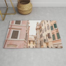 Pastel Color Streets in Rome Photo | Italian City Architecture Art Print | Italy Travel Photography Area & Throw Rug