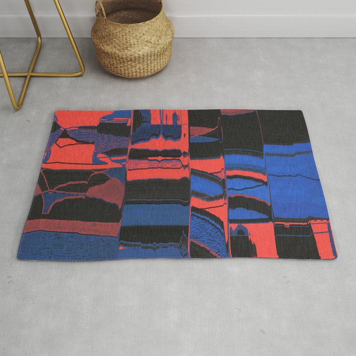 Red and blue II Rug