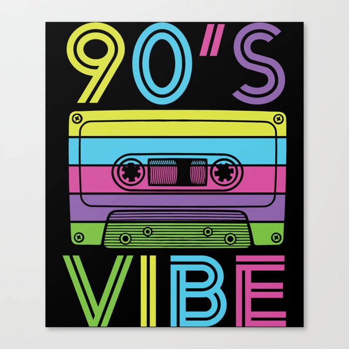 90's Vibe Retro Cassette Tape Music Canvas Print
