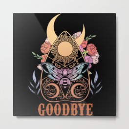 Witchboard moth and moon goodbye Metal Print
