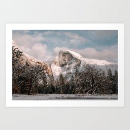Yosemite Snow Capped Half Dome Art Print