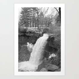 Minnehaha Falls | Black and White | Film Photography Art Print
