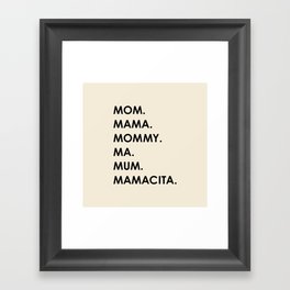 MOM black Framed Art Print
