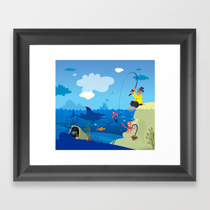 Fisherman Framed Art Print