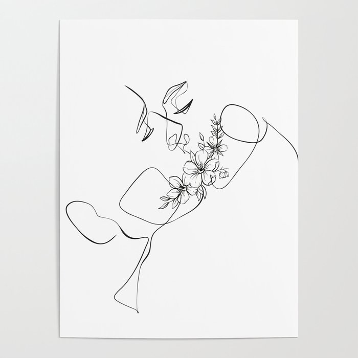 Couple Art - Minimalist - Black and White Art Poster