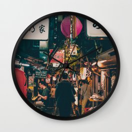 PHOTOGRAPHY "Typical Japan Street" Wall Clock | Street, Anime, Travel, Photo, Asia, Color, China, Fuji, Japan, Red 