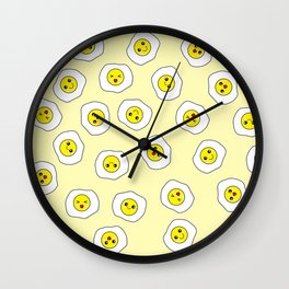 Sunny Side Up Pattern - Yellow Wall Clock