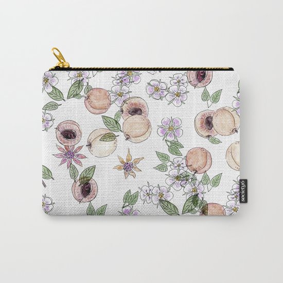 Watercolor pattern with apricots and flowers Carry-All Pouch