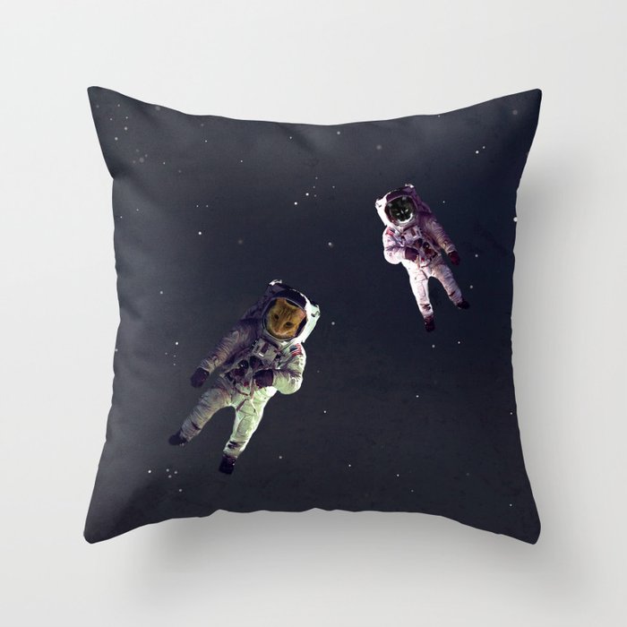 Space Cats Throw Pillow