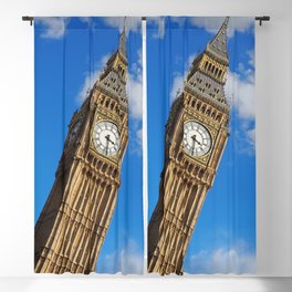 Great Britain Photography - Big Ben Under The Blue Slightly Clouded Sky Blackout Curtain