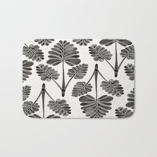Tropical Palm Leaf Trifecta – Black Palette Bath Mat