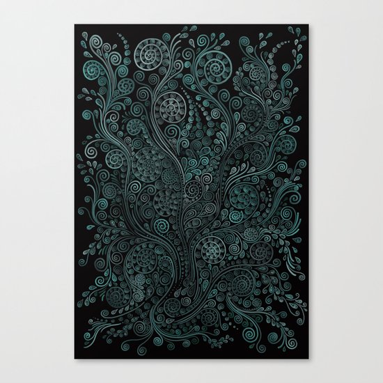 Teal ornaments Canvas Print