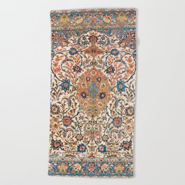 Isfahan Antique Central Persian Carpet Print Beach Towel