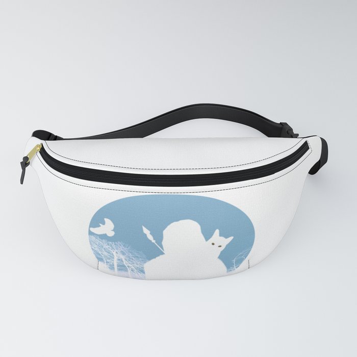 Cat Lover Samurai Warrior Ghost in Mysterious Scary Spooky Horror Haunted Forest  Fanny Pack