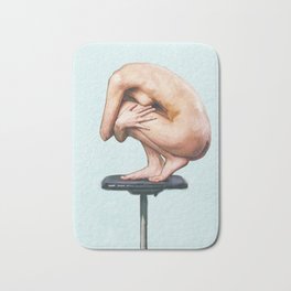 Perched Nude Woman Painting Bath Mat | Fantasy, Athletic, Painting, Erotic, Brunette, Pleasure, Woman, Sexuality, Beautiful, Arousal 