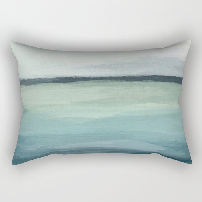 Seafoam Green Mint Navy Blue Abstract Ocean Art Painting