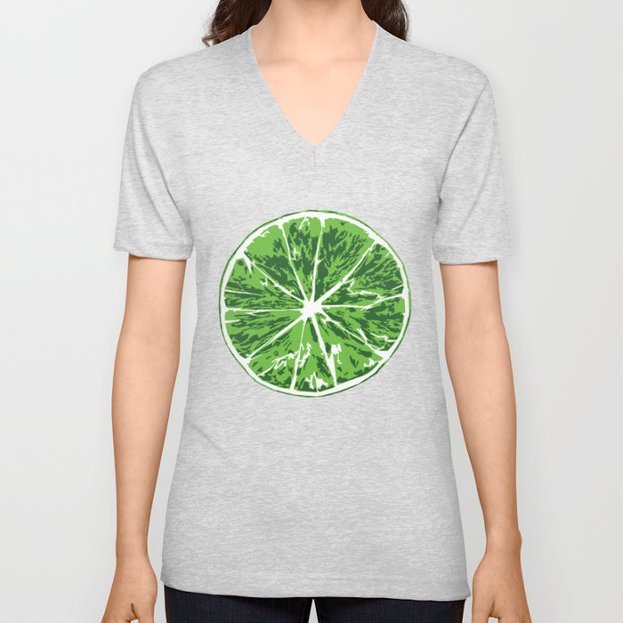 Lime V Neck T Shirt