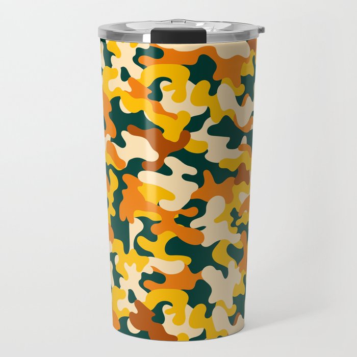 Yellow Military Camouflage Pattern Travel Mug