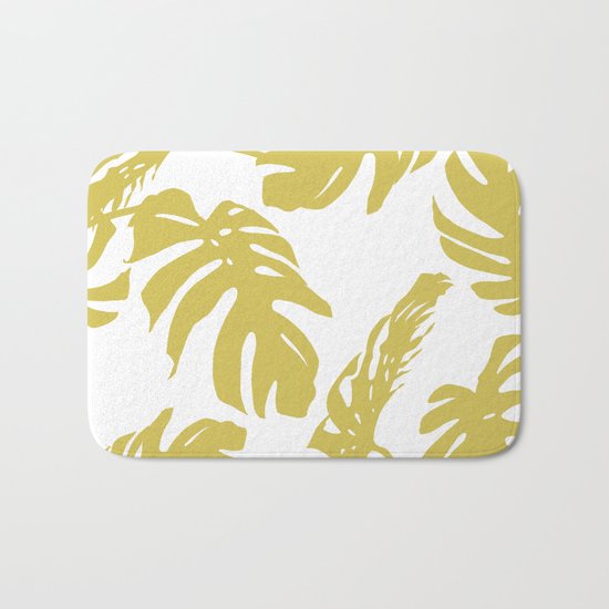Simply Mod Yellow Palm Leaves Bath Mat