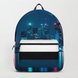 Toronto Canada Nighttime Skyline over Water Colored Backpack