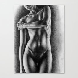 figure study, graphite drawing Canvas Print