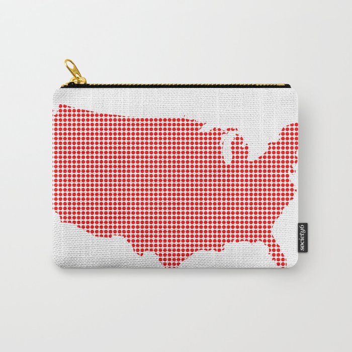 Red Dot Map of The U.S.of A. Carry-All Pouch