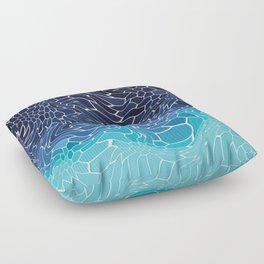 blue water wave mosaic colorgrade Floor Pillow