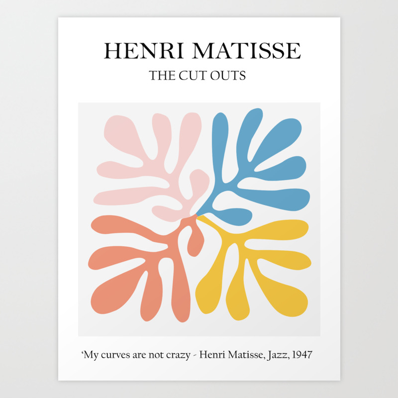 Matisse Cutout Abstract Modern Print Art Print By Graphicworldgifts Society6