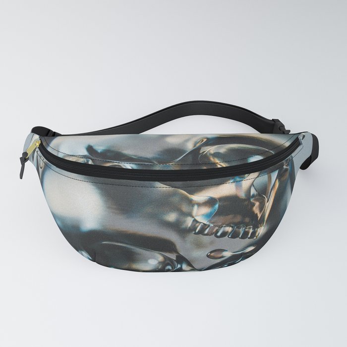 I guess you had to be there; headcase; metallic skulls crashing art portrait color photograph / photography Fanny Pack