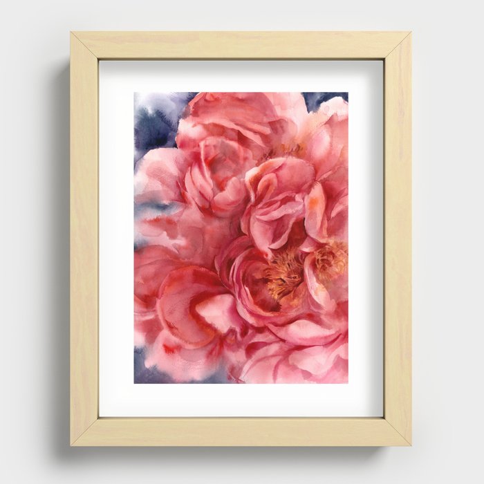 Peony, detail Recessed Framed Print