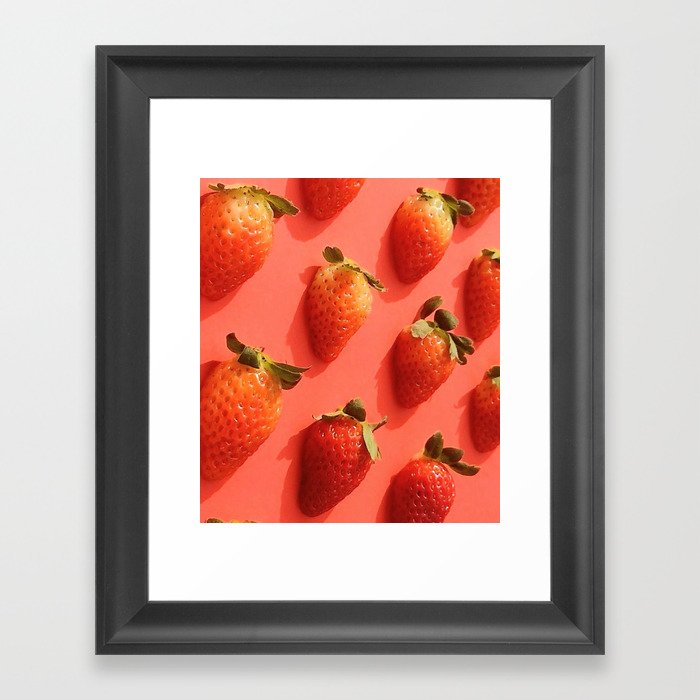 Pop Strawberry Framed Art Print