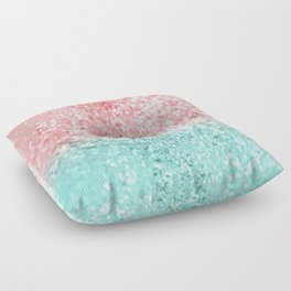 Summer Vibes Glitter #3 (Faux Glitter) #coral #mint #shiny #decor #art #society6 Floor Pillow