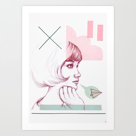 Classroom Girl Art Print