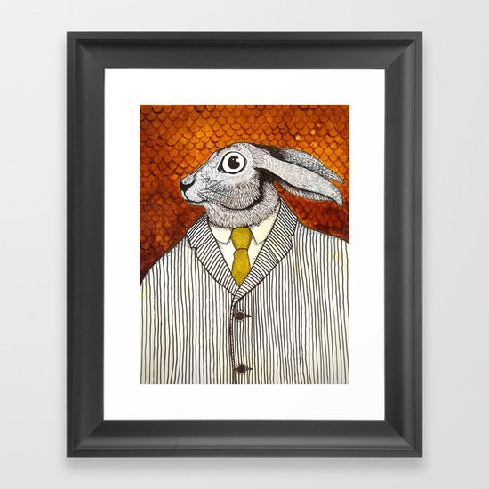El conejo careta Framed Art Print
