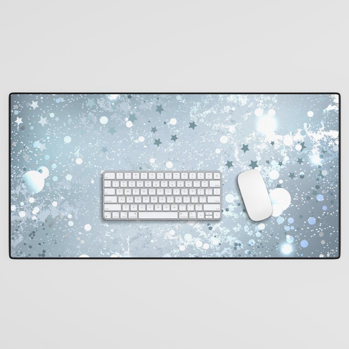 Blue Foil Background Desk Mat