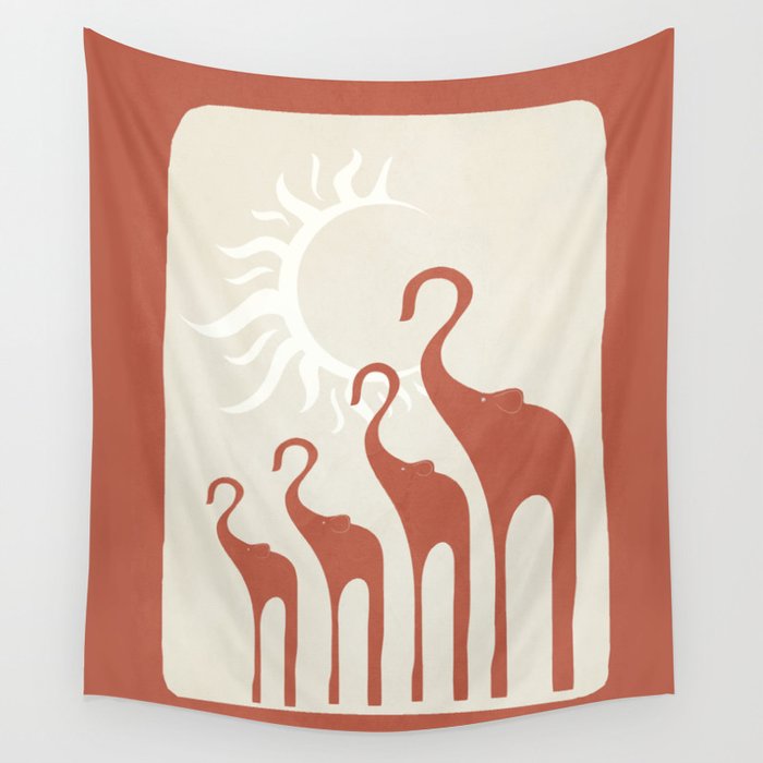 Abstract Elephants 03 Wall Tapestry