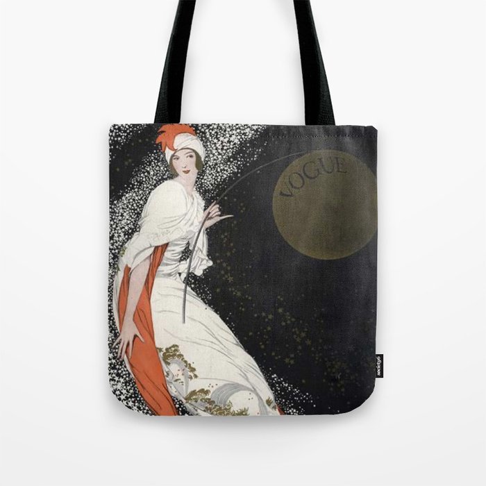Vintage Magazine Cover - Flapper with moon on the milky way December 1912 Tote Bag
