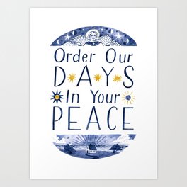 Order Our Days - Blue/Gold Art Print