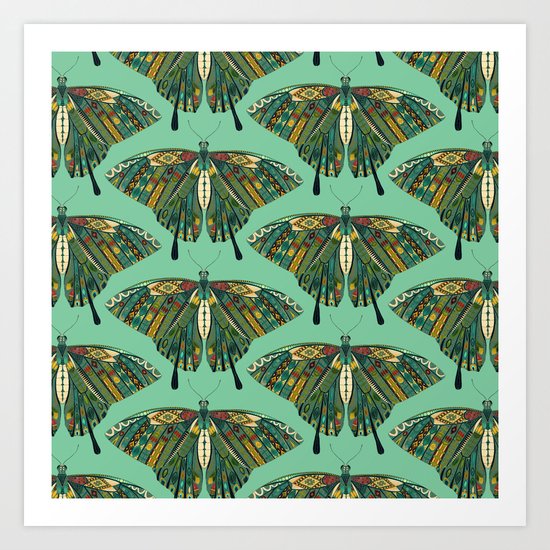 swallowtail butterfly emerald Art Print