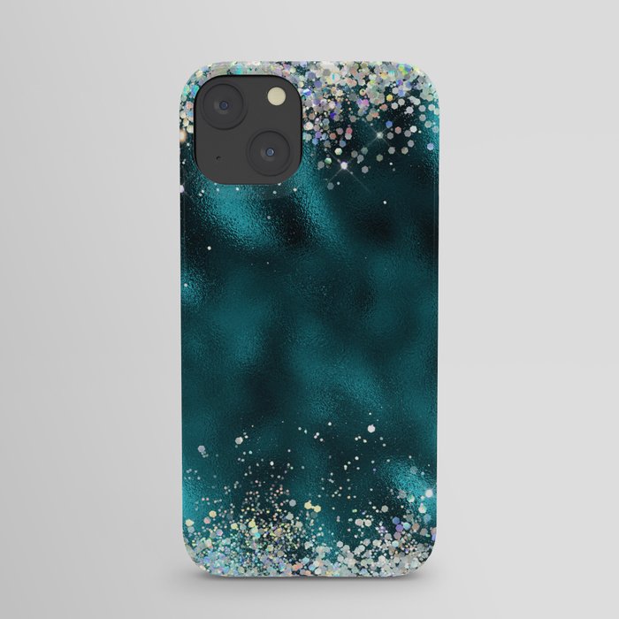 Teal Holographic Glitter Pretty Glam Turquoise Sparkling iPhone Case