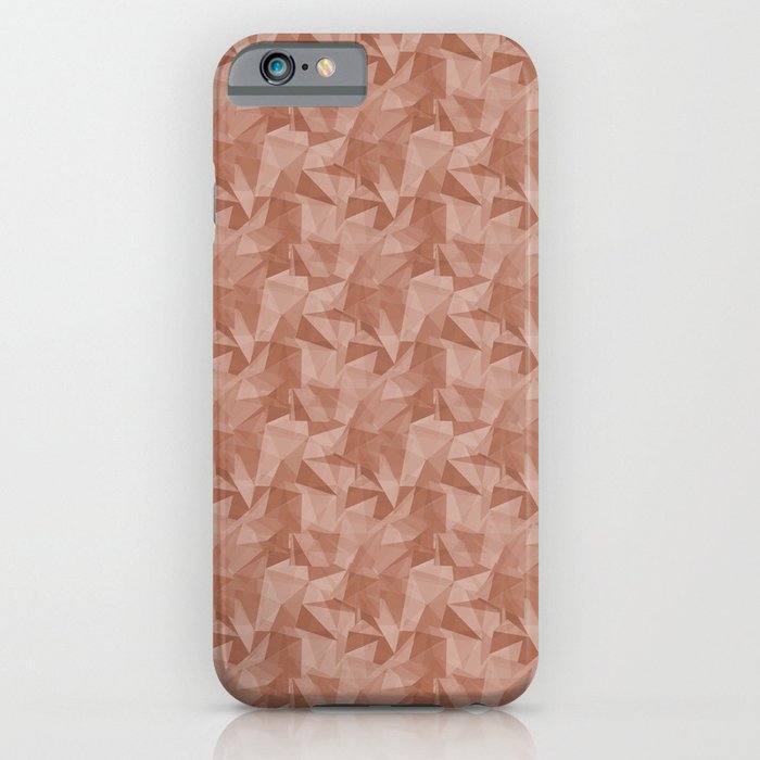 Abstract Polygon Sherwin Williams' color of the year for 2019, Cavern Clay Cubism Low Poly Triangle iPhone Case