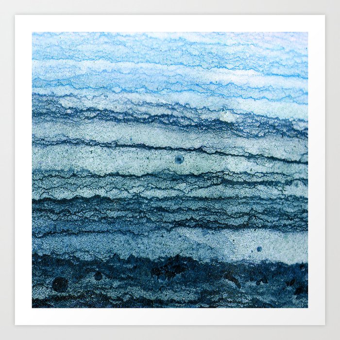 wave - blue Art Print