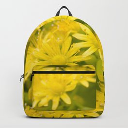 Dreamy Spiral Yellow Flowers Backpack | Dream, Unfocused, Spring, Flower, Blur, Summer, Garden, Sunny, Spiral, Happy 