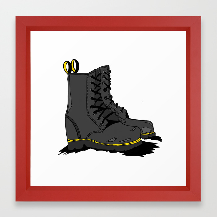 Kickass Boots Framed Art Print by 
