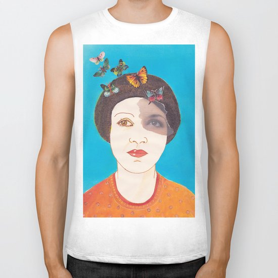 MARIPOSAS EN LA CABEZA Biker Tank