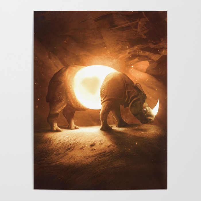 Glowing Rhinosaurus Poster
