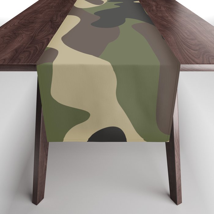 vintage military camouflage Table Runner