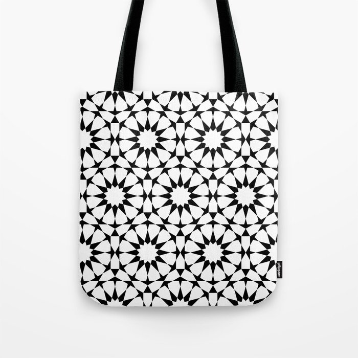 Arabesque in black and white Tote Bag